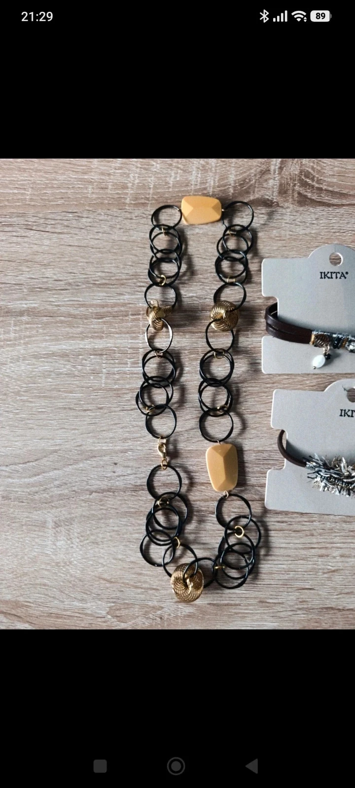 Lot sieraden IKITA – Halsketting, armbanden, oorbellen – Zwart & goudkleurig – photo 3